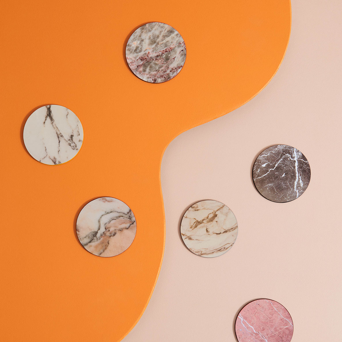 Coaster marble set of 6 Coasters &k Amsterdam